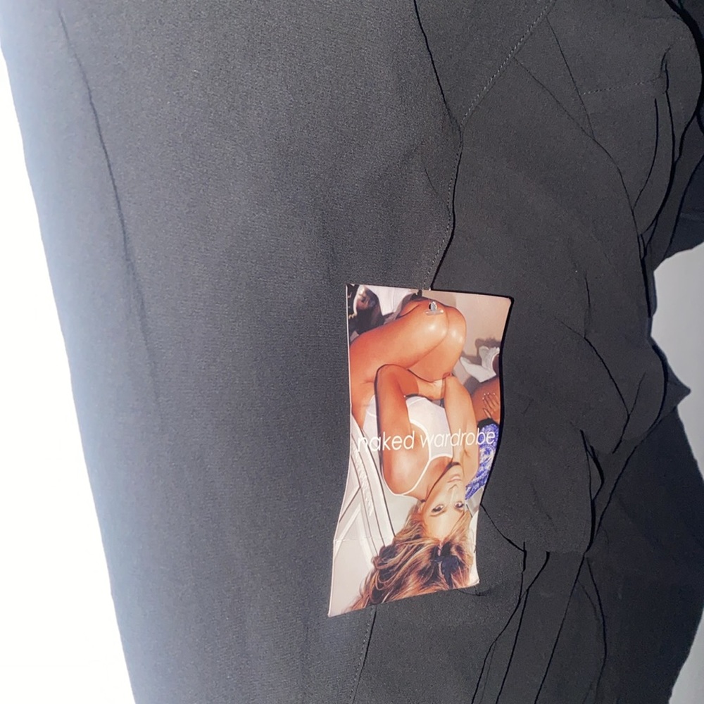 Naked Wardrobe Black Sheer Duster Trench Maxi Jacket in Small NWT - Picture 5 of 12